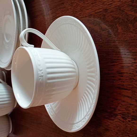 Mikasa Italian Countryside Footed Tea Cup Saucer Set of 4 DD900 - Picture 2 of 8